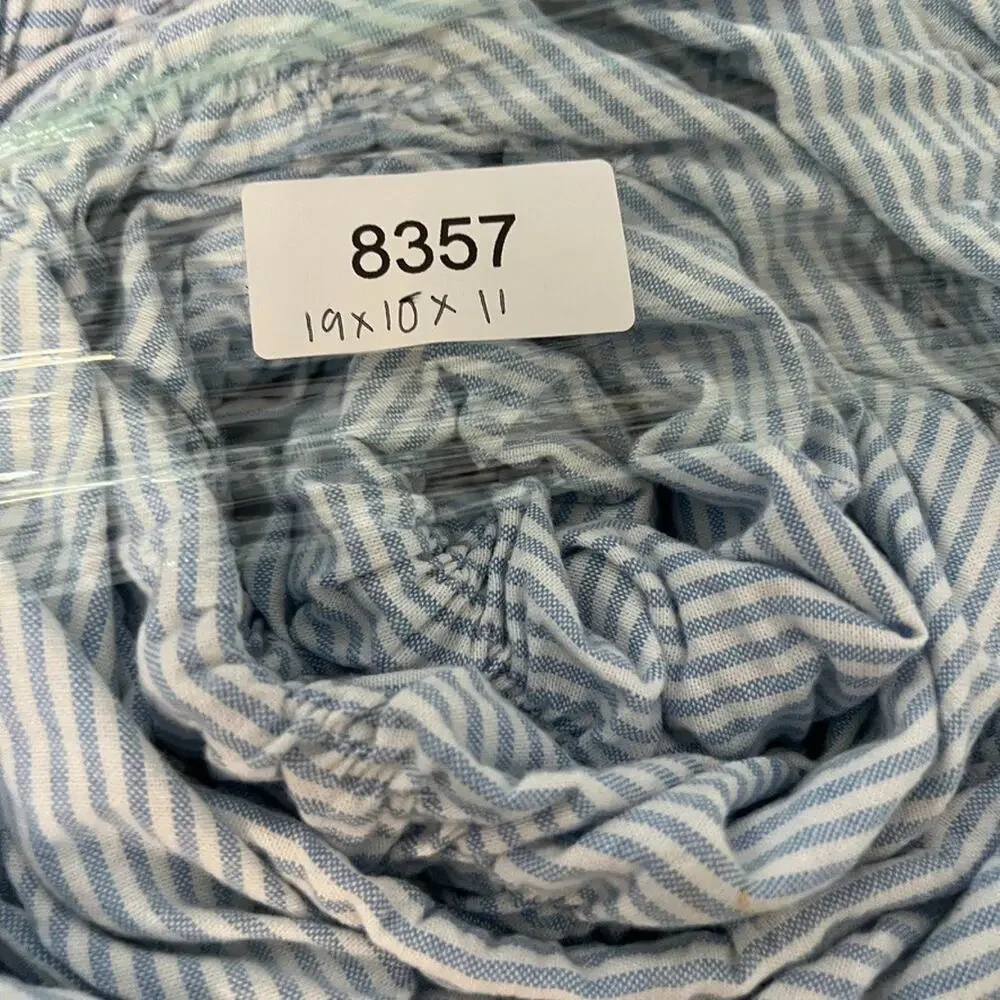 Unbranded Blue Striped Cotton Bedspread Comforter Quilted 68